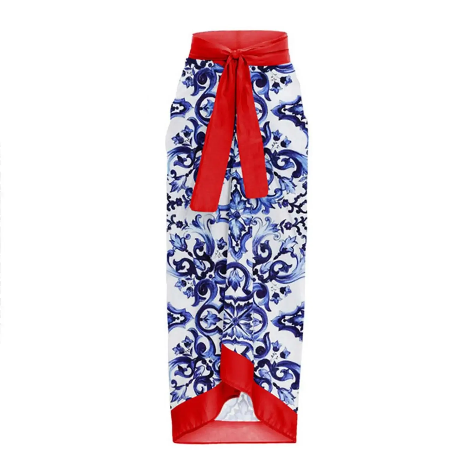 Floral Printed One Piece Retro Swimsuit Fashion Flower Strap Backless Sexy Slim Bikini Strap Beach Skirt High Waist Cut Swimwear