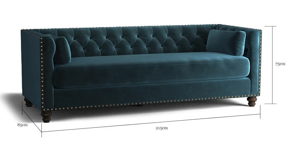 Florence Velvet Chesterfield 3 seater sofa
