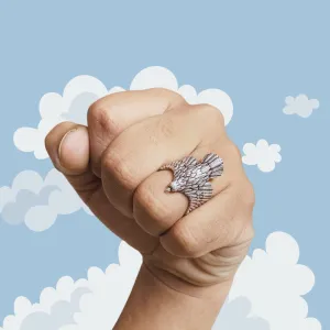 Flying Eagle Adjustable Ring | Classy Open Finger Ring for Men