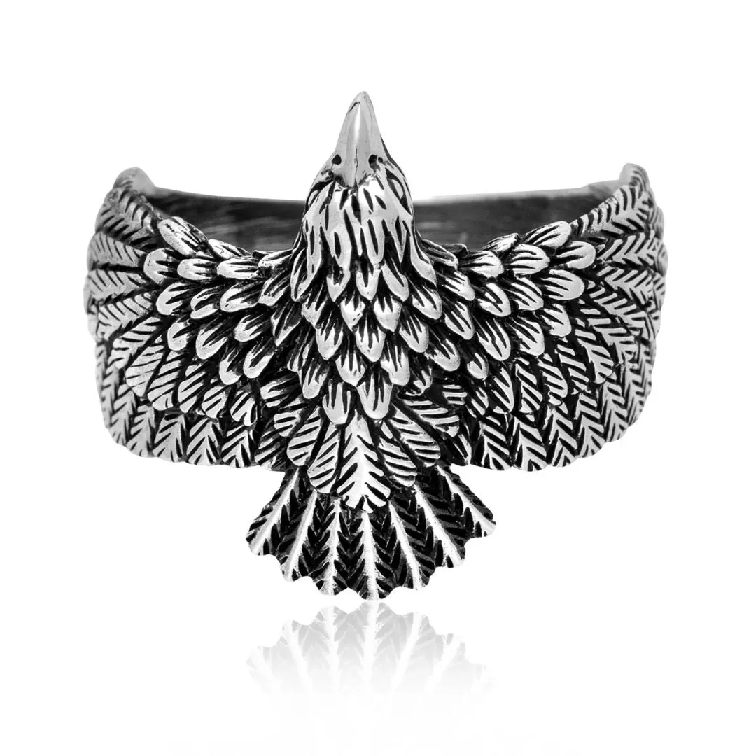 Flying Eagle Adjustable Ring | Classy Open Finger Ring for Men