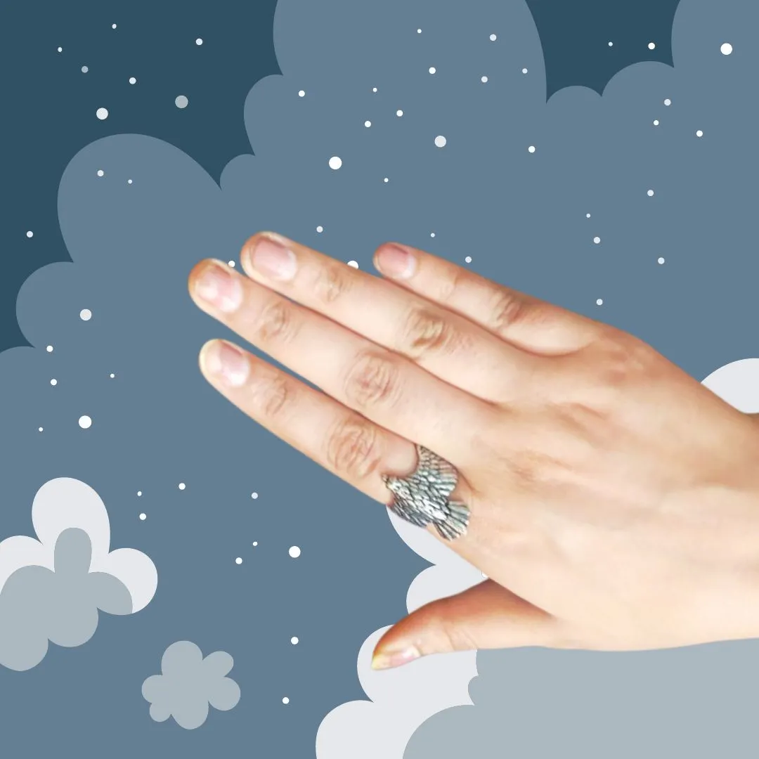Flying Eagle Adjustable Ring | Classy Open Finger Ring for Men
