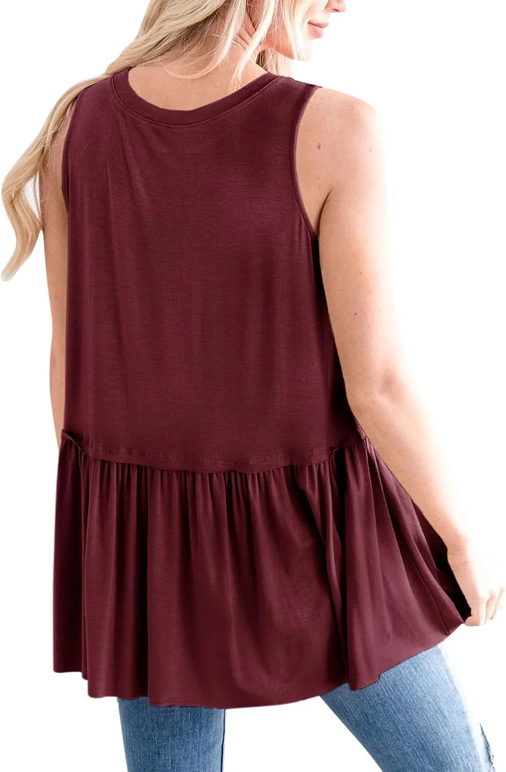 For G and PL Women Summer Flare Ruffle Swing Shirt Peplum Tops