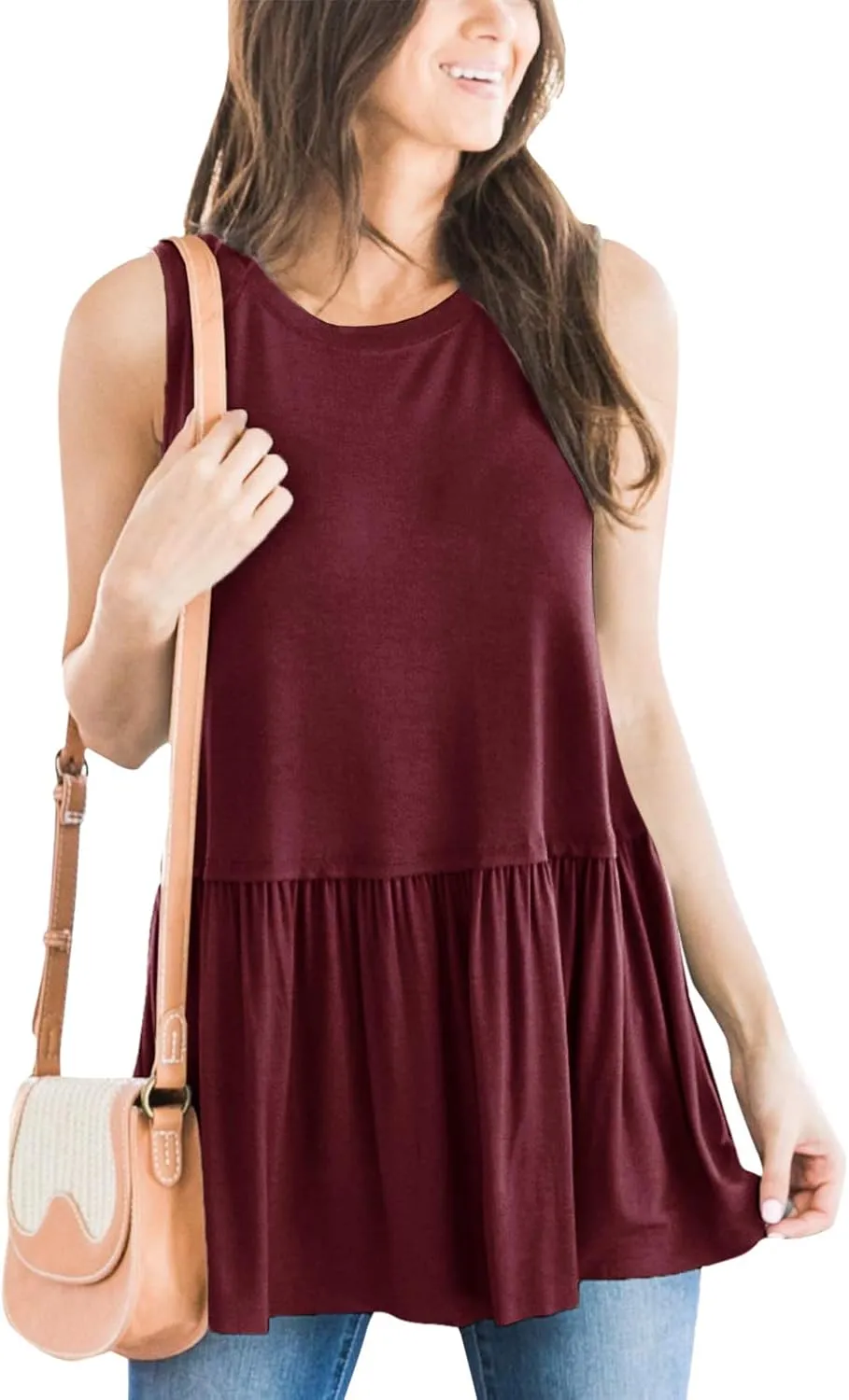 For G and PL Women Summer Flare Ruffle Swing Shirt Peplum Tops