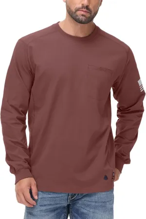 FR Shirts for Men Stretch Patriot Baseball T-Shirt Work Shirt