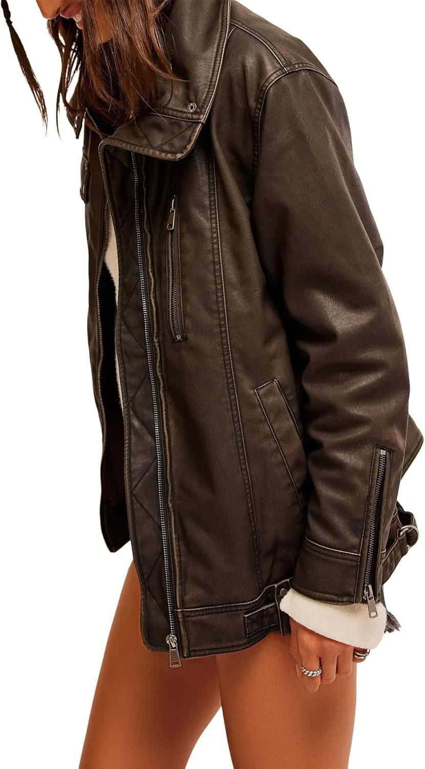 Free People Women's Buckle Up Vegan Leather Jacket