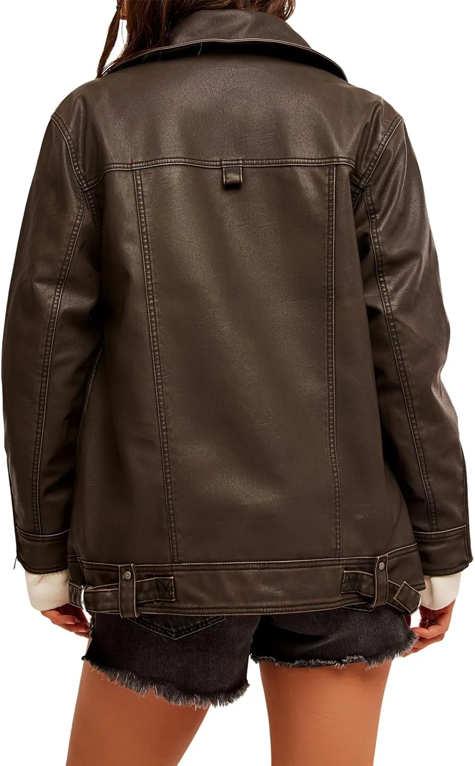 Free People Women's Buckle Up Vegan Leather Jacket