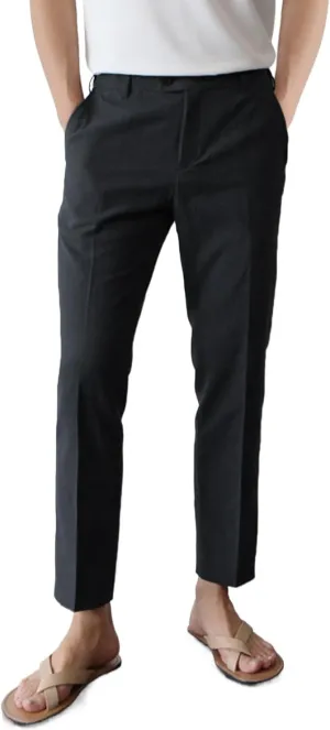 GINGTTO Linen Pants Men Slim Fit Elastic Waistband Lightweight Summer Beach Fashion Casual Pant