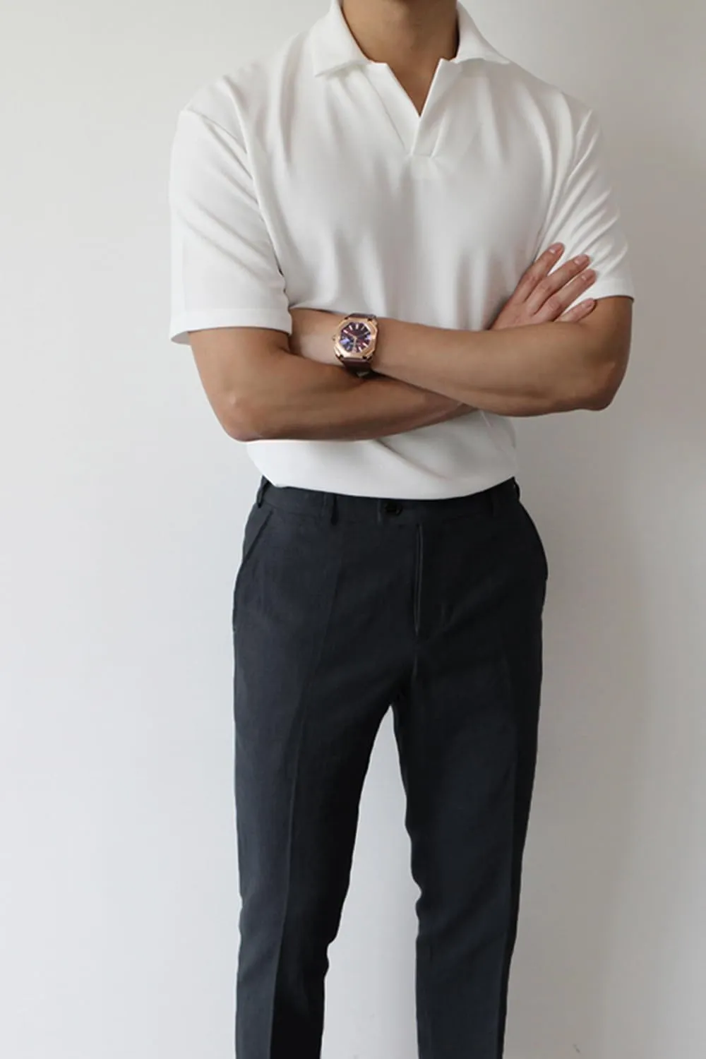 GINGTTO Linen Pants Men Slim Fit Elastic Waistband Lightweight Summer Beach Fashion Casual Pant