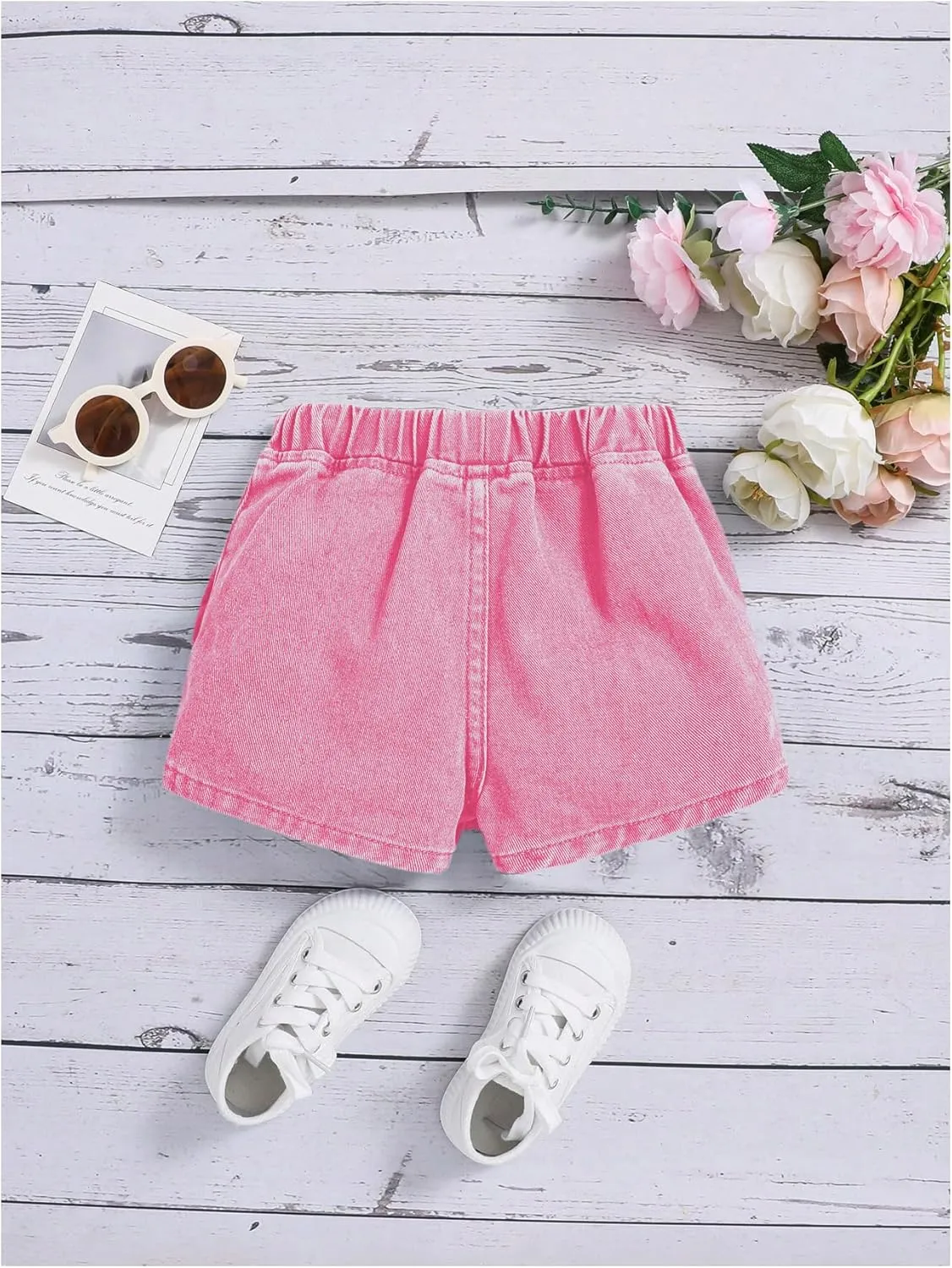Girl's High Waist Denim Skort Bow Front Split Elastic Waist Summer Casual Jean Skirt Shorts