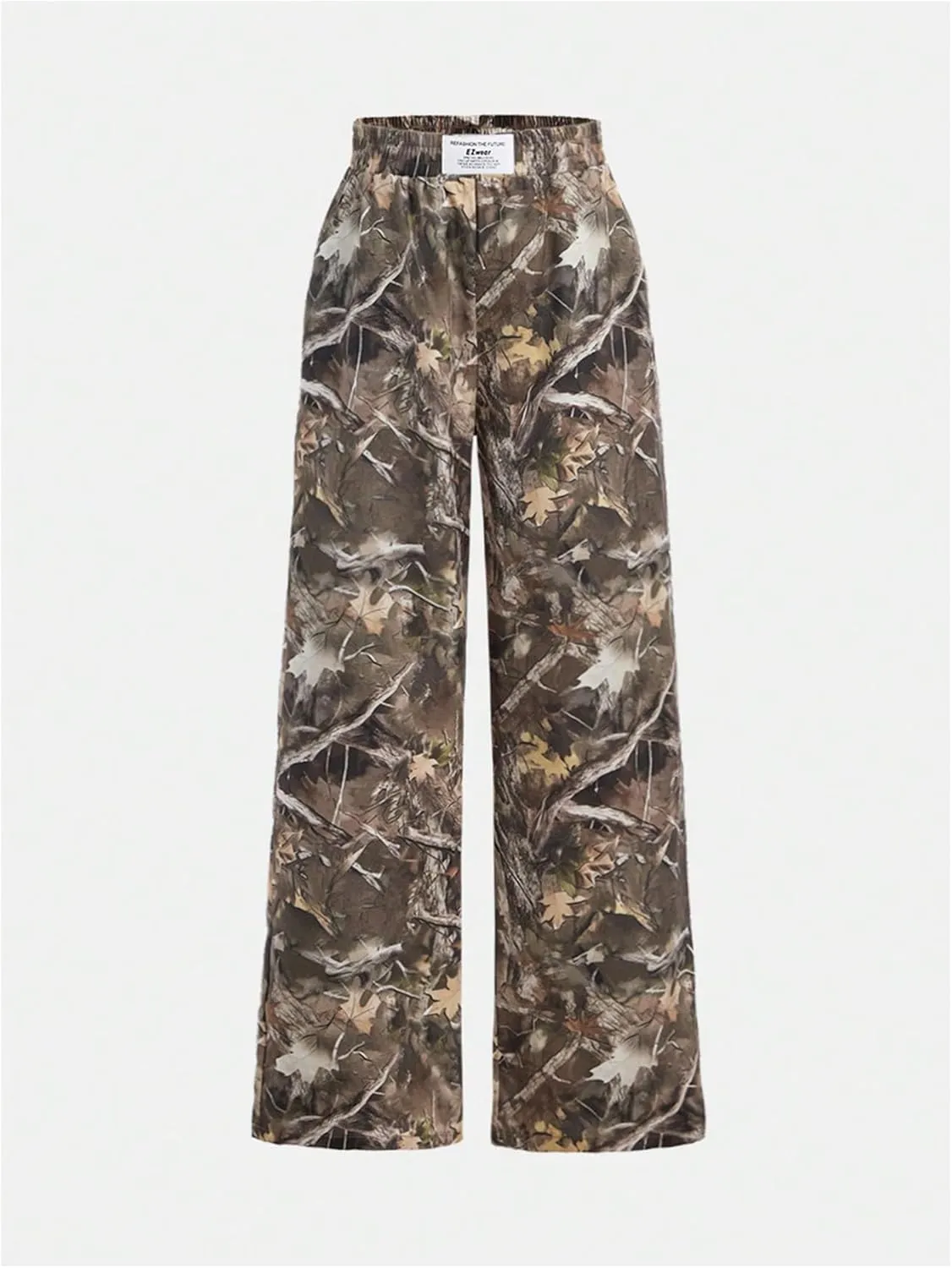Girl's Wide Leg Camo Pants Elastic High Waisted Baggy Long Trousers Streetwear
