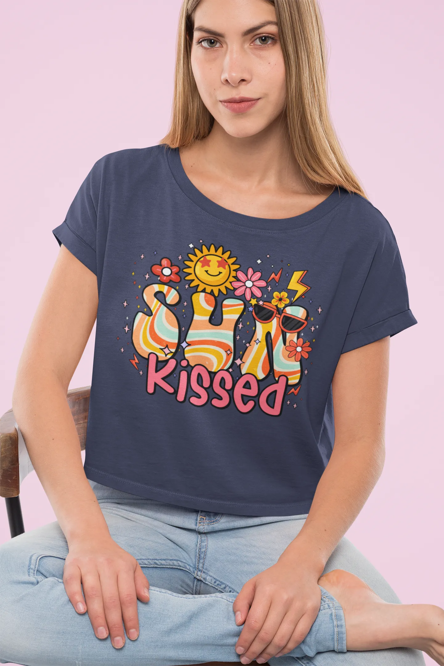 Glow Like the Sun– Bright & Breezy Graphic Crop Top
