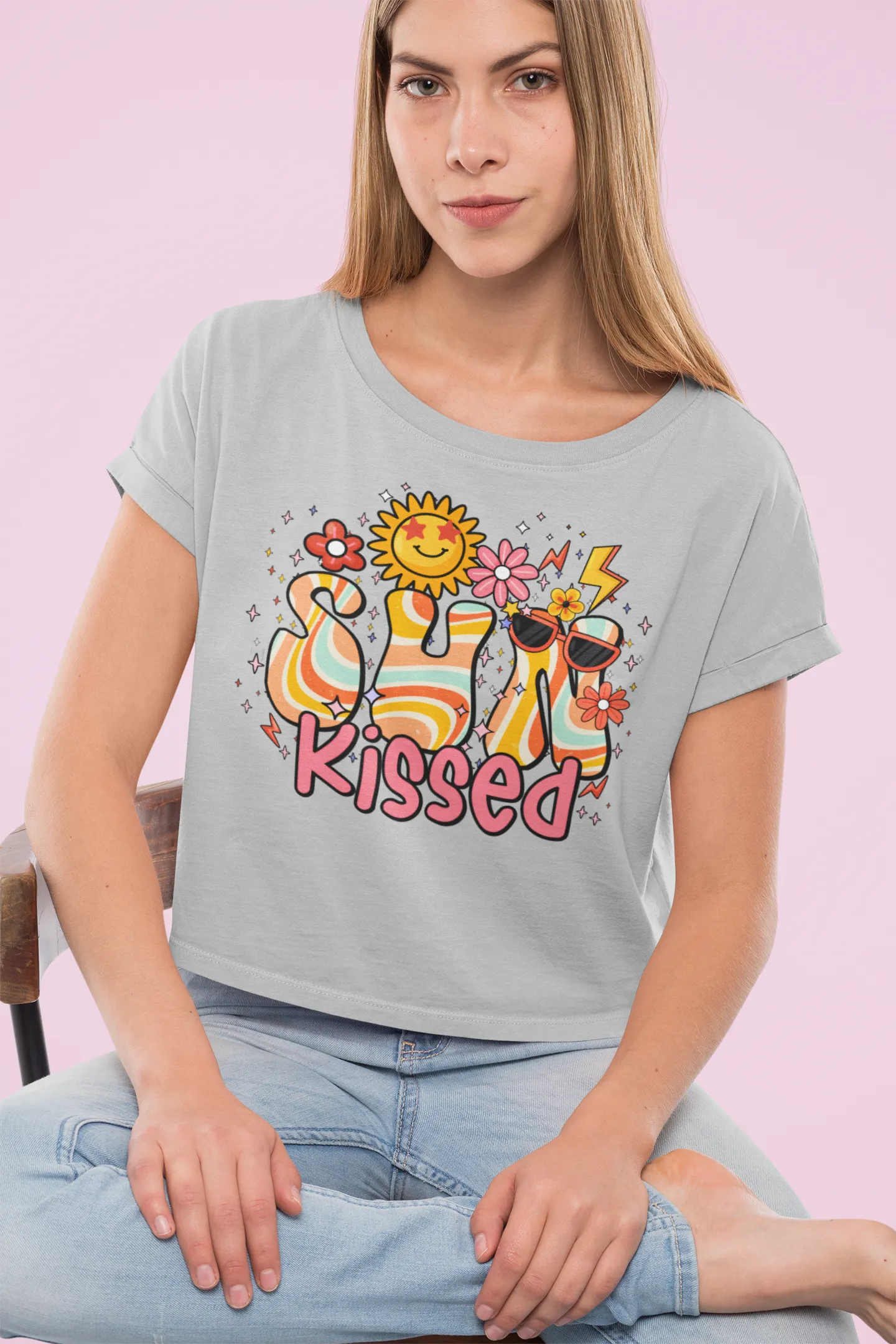 Glow Like the Sun– Bright & Breezy Graphic Crop Top