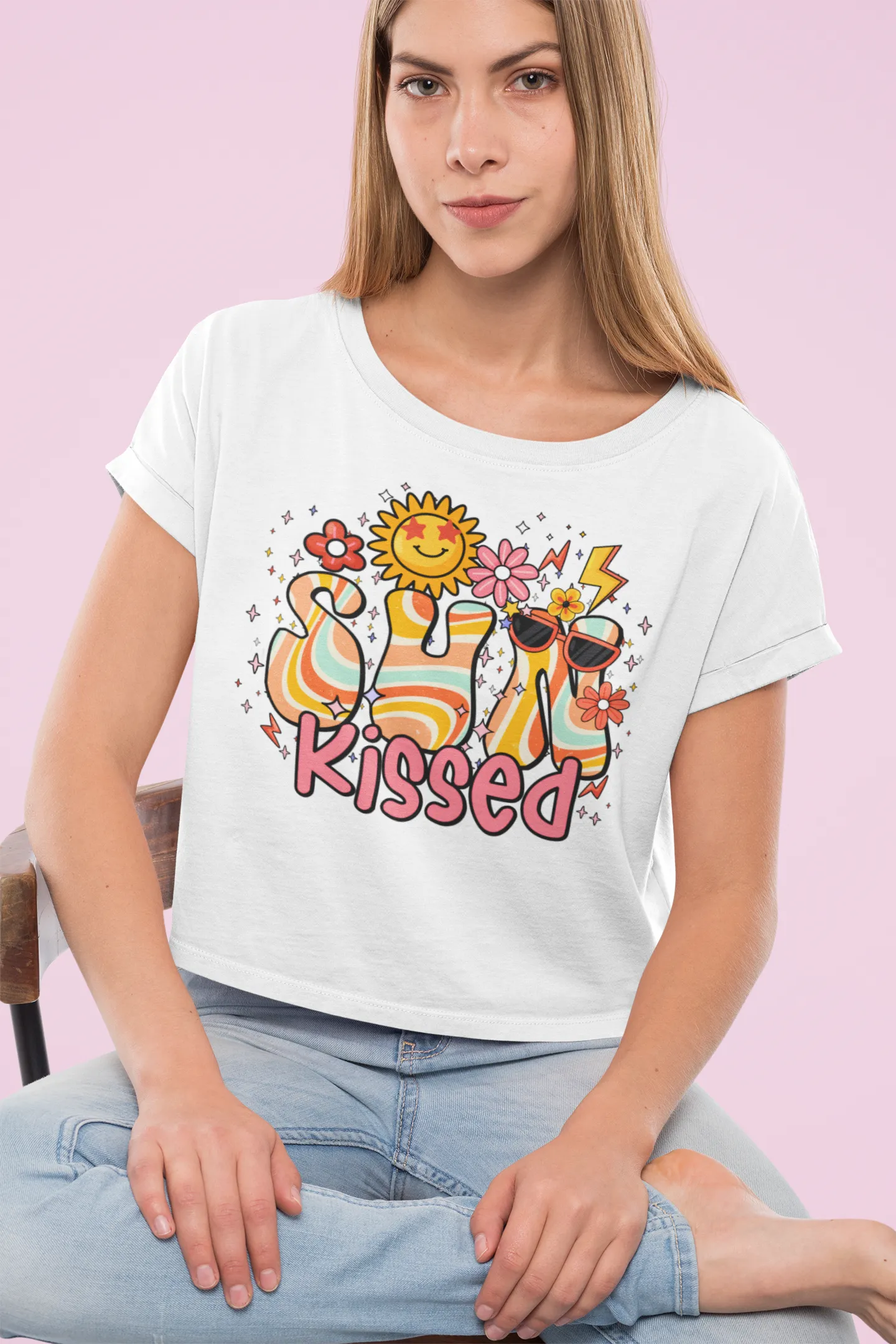 Glow Like the Sun– Bright & Breezy Graphic Crop Top