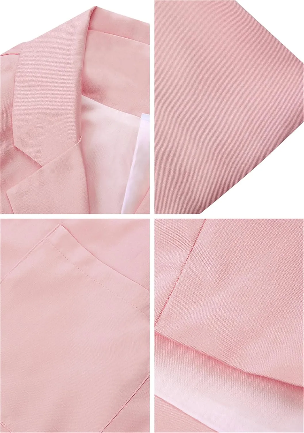 GORIFE Women Long Sleeve Lapel Collar Blazer with Pockets Classic-Fit Jacket Open Front Office Shoulder Suit
