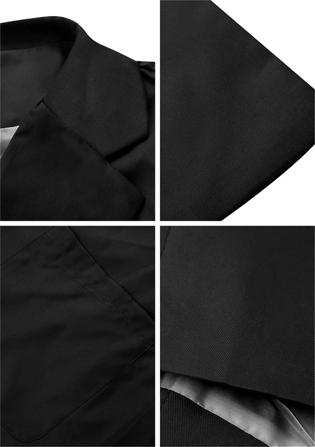 GORIFE Women Long Sleeve Lapel Collar Blazer with Pockets Classic-Fit Jacket Open Front Office Shoulder Suit