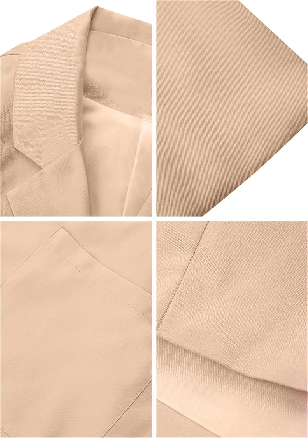 GORIFE Women Long Sleeve Lapel Collar Blazer with Pockets Classic-Fit Jacket Open Front Office Shoulder Suit