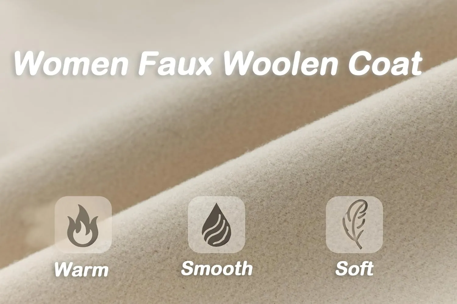 GRAN ORIENTE Winter Mid Length Woolen Pea Coats Trench For Women with Warm Down Vest and Faux Fur Collar
