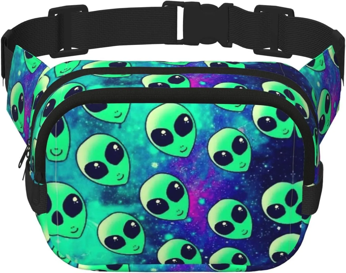 Green Aliens Fanny Pack Belt Bag For Women And Men, Fashionable Waist Pack For Traveling, Hiking