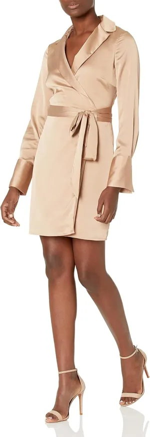 GUESS Women's Essential Long Sleeve Eden Wrap Dress