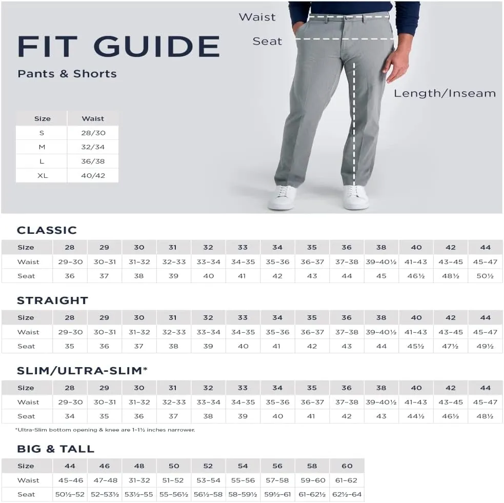 Haggar Men's Cool 18 Classic Fit Flat Front and Pleat Front Hidden Expandable Waistband Pant Big and Tall Sizes