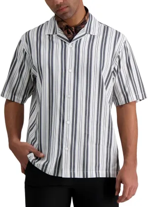 Haggar Men's Short Sleeve Printed Stretch Camp Shirt