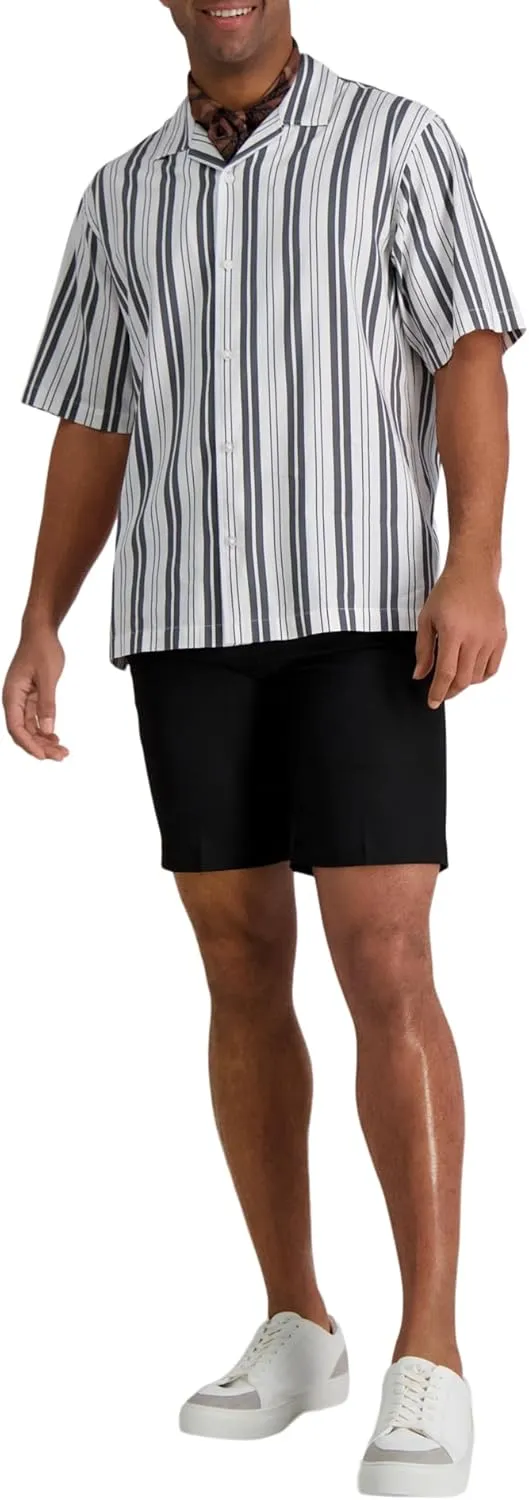 Haggar Men's Short Sleeve Printed Stretch Camp Shirt