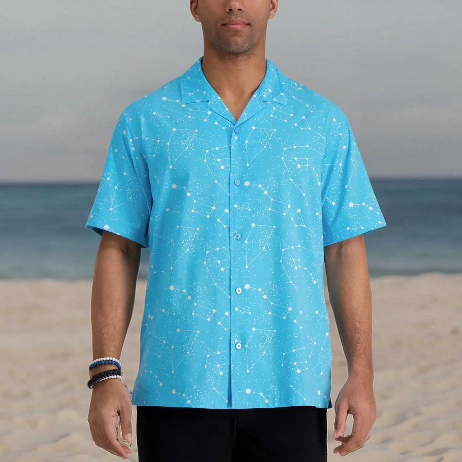 Haggar Men's Short Sleeve Printed Stretch Camp Shirt