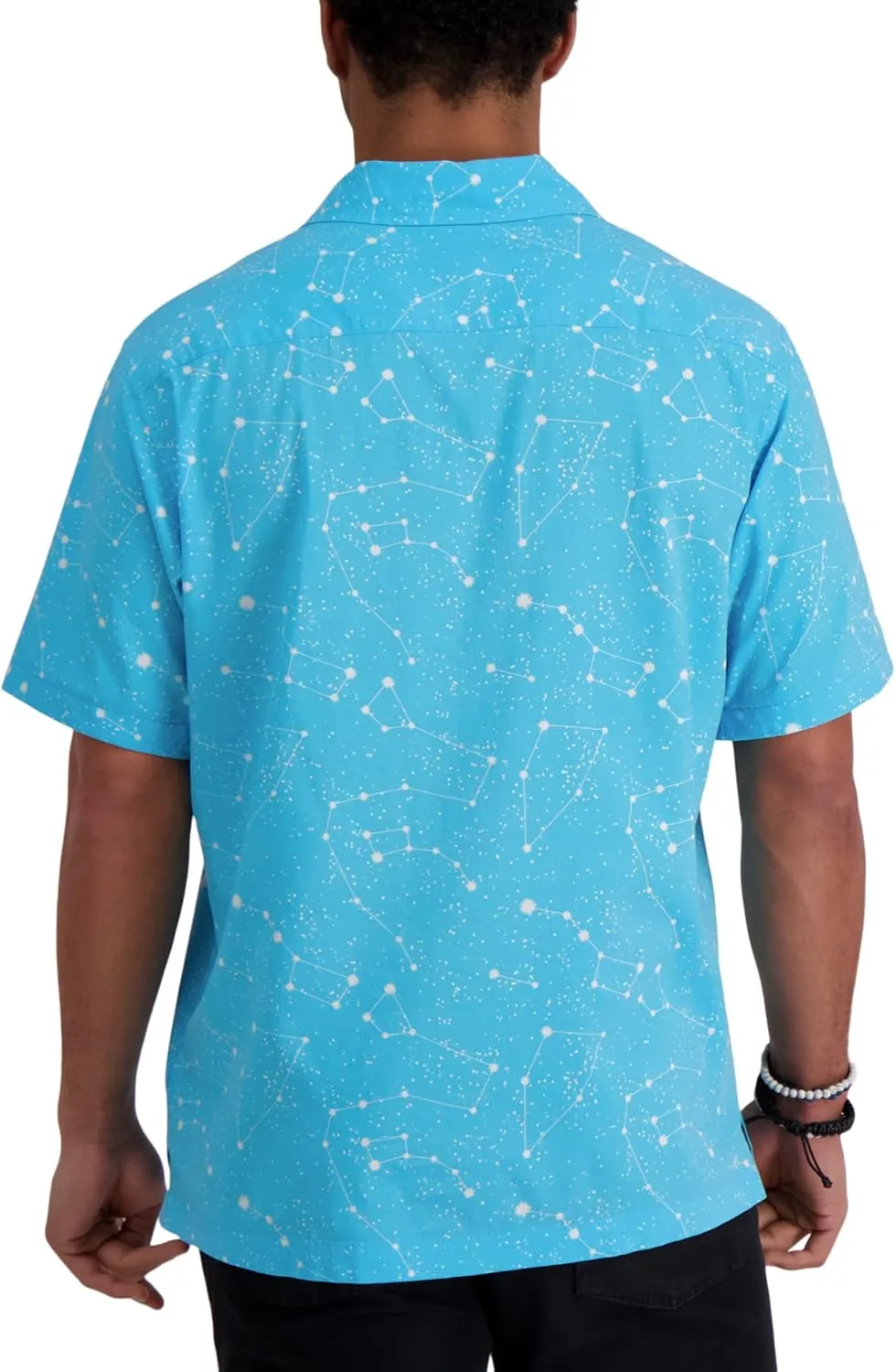 Haggar Men's Short Sleeve Printed Stretch Camp Shirt