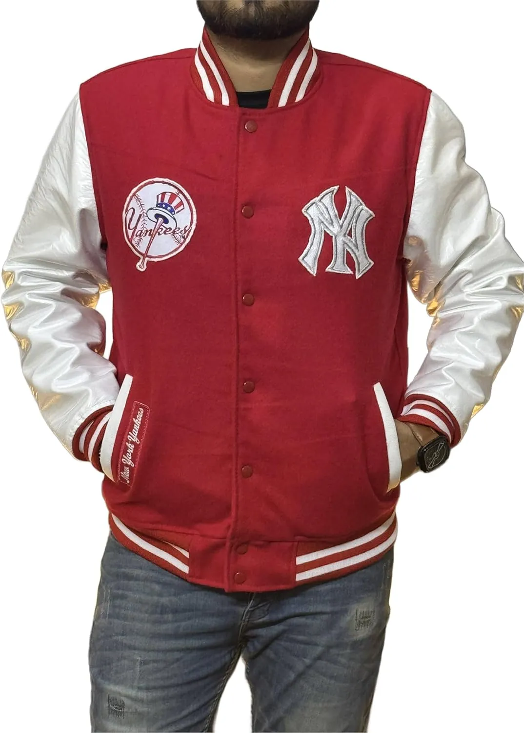 H&D Clothing Mens New Letterman Yankees York Varsity Jacket Mens NY College Baseball Varsity Bomber Jacket