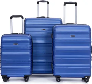 Hardshell Luggage Sets 3 Piece,Rolling Suitcases with Wheels,Travel Suitcase&Hard Shell Suitcases with Two Hooks,TSA Lock,Adjustable Pull Rod(21/25/29) (Dark Blue)