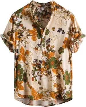 Hawaiian Shirt for Men, Animal Hawaiian Tops Men's Novelty Button Down Dress Shirts 3D Pattern Summer Hawaiian Tops