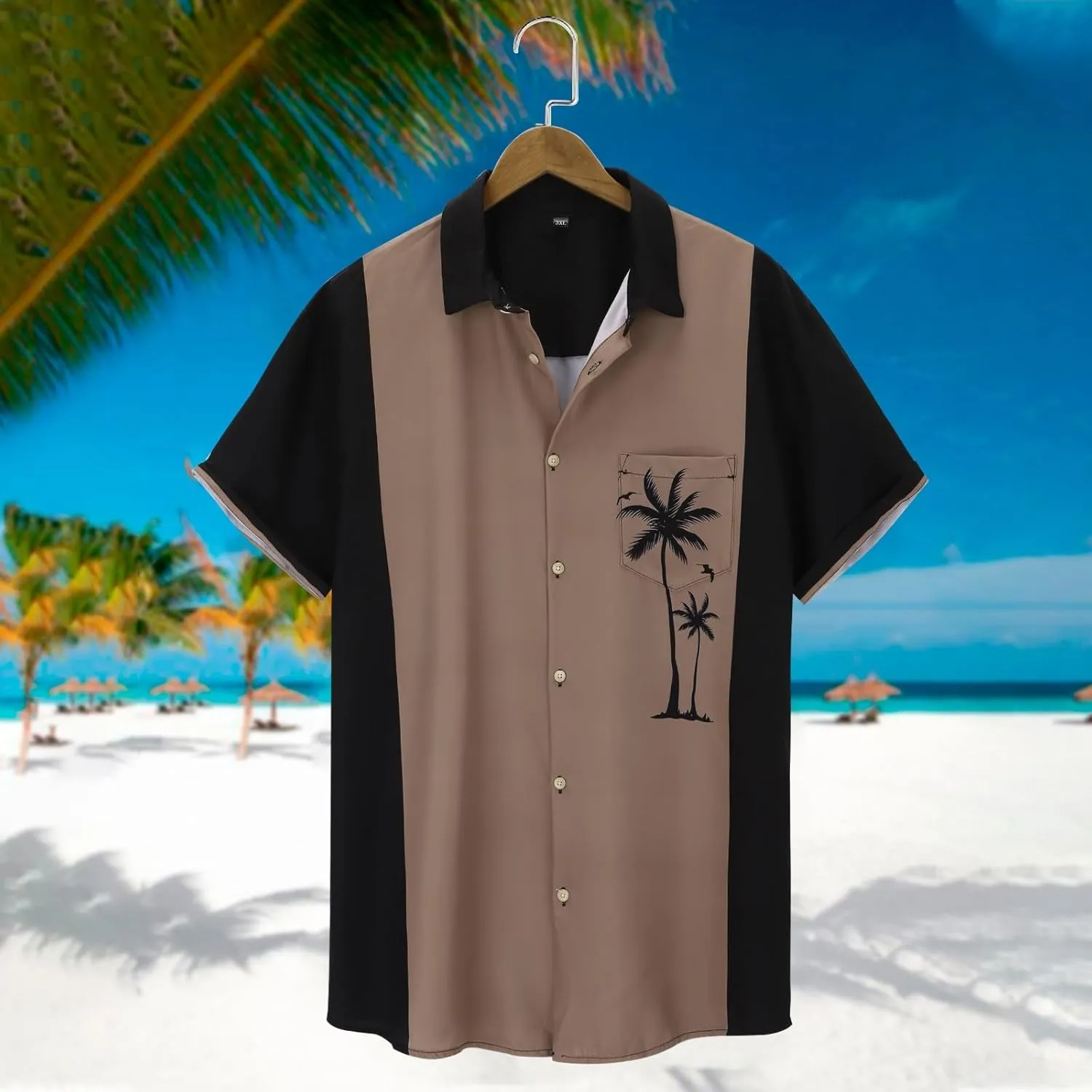 Hawaiian Shirt for Men Big and Tall Button Down Shirt Men Lightweight Summer Beach Clothing for Men Shirts for Men Tops