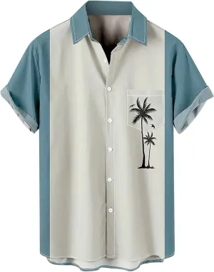 Hawaiian Shirt for Men Big and Tall Button Down Shirt Men Lightweight Summer Beach Clothing for Men Shirts for Men Tops