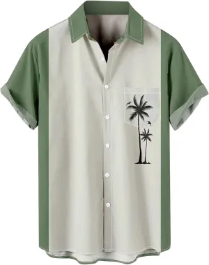 Hawaiian Shirt for Men Big and Tall Button Down Shirt Men Lightweight Summer Beach Clothing for Men Shirts for Men Tops
