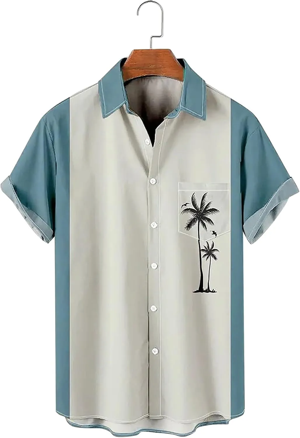Hawaiian Shirt for Men Big and Tall Button Down Shirt Men Lightweight Summer Beach Clothing for Men Shirts for Men Tops