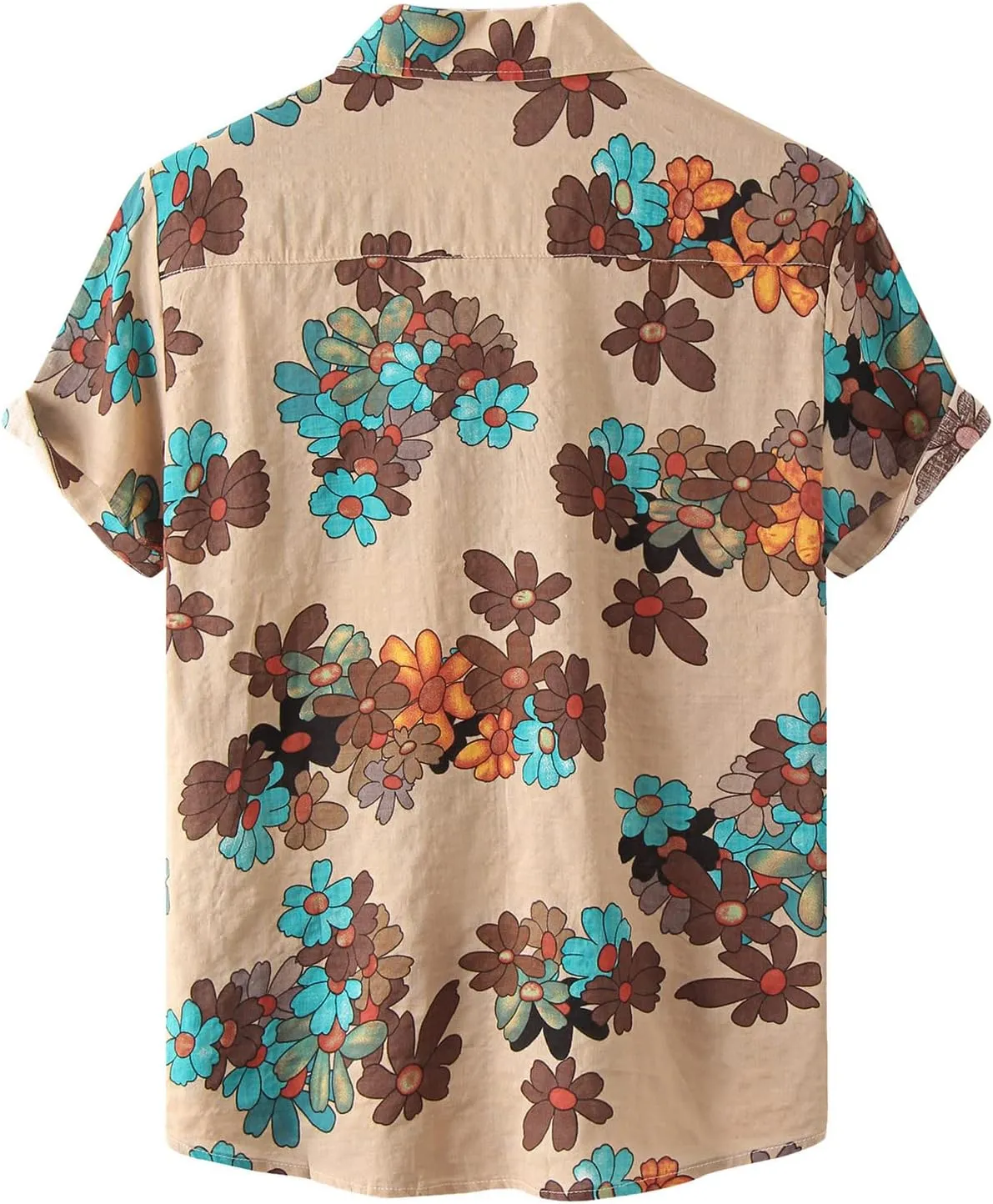 Hawaiian Shirt for Men Big and Tall Shirts Solid Button Down Summer Beach Shirt Men Bowling Shirt Vintage Bowling Tops