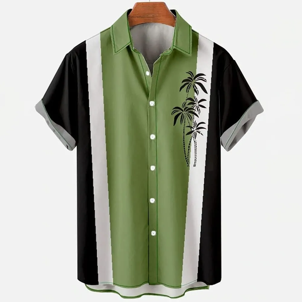 Hawaiian Shirt for Men, Breathable Hawaiian Short Sleeve Shirt Men's Casual Short Sleeve Shirts Corduroy Basic Cotton