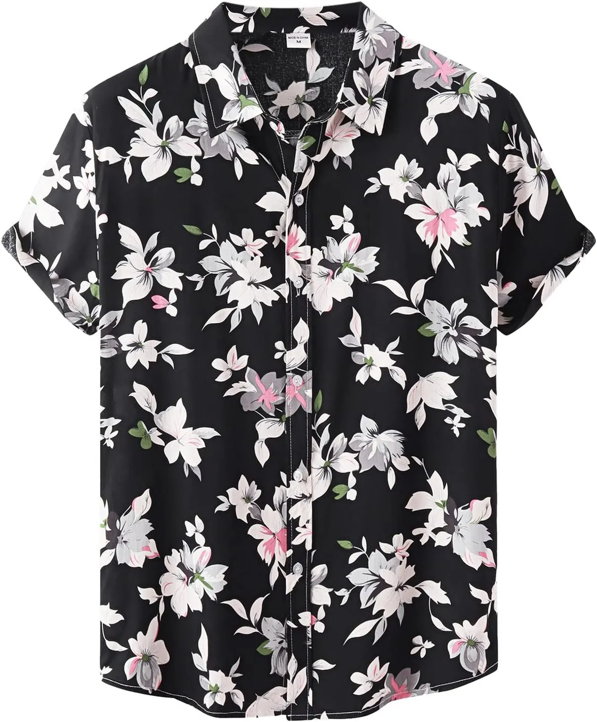 Hawaiian Shirt for Men Casual Beach Shirt Tops Hawaiian Shirt for Men Short Sleeve Beach Printed Summer Button Down