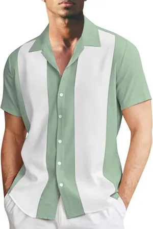 Hawaiian Shirt for Men Hawaiian Shirt Casual Short Sleeve Button Down Shirts Beach Shirt Men's Vintage