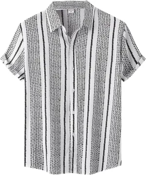 Hawaiian Shirt for Men, Sleeve Cuban Guayabera Shirts Mens Linen Shirt Button Down Short Sleeve Shirt Cuban Summer