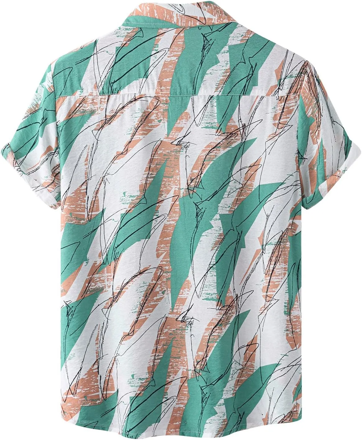 Hawaiian Shirt for Men, Sleeve Cuban Guayabera Shirts Mens Linen Shirt Button Down Short Sleeve Shirt Cuban Summer