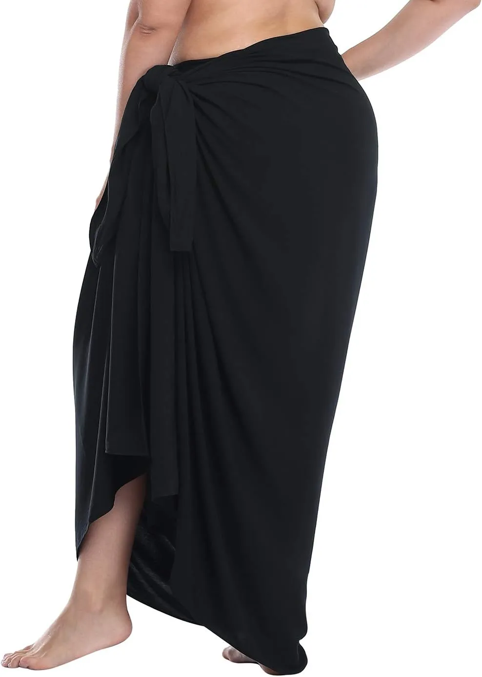 HDE Plus Size UPF 30  Pareo Swimsuit Cover Up Fringeless Sarong Sun Shawl Wrap