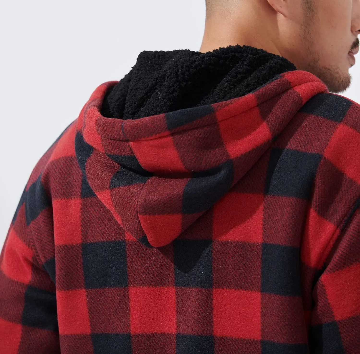 Heavyweight Hoodies for Men Jackets Comfy Sherpa Lined Zip Up Hoodie Coats with Pockets Outerwear