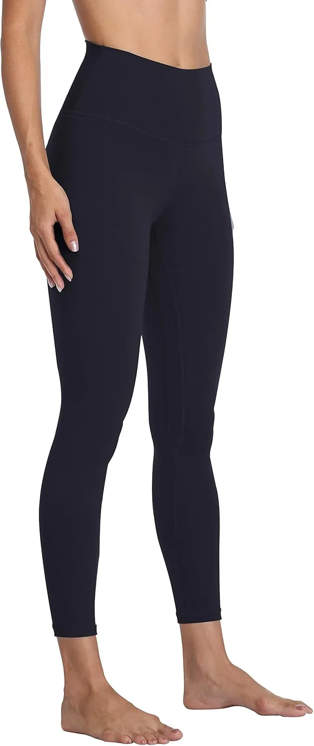 High Waist Yoga Pants 7/8 Length Tummy Control Workout Seamless Waistband Running Yoga Leggings for Women