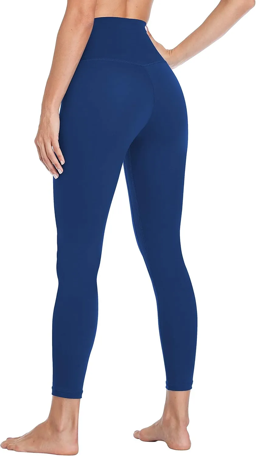 High Waist Yoga Pants 7/8 Length Tummy Control Workout Seamless Waistband Running Yoga Leggings for Women