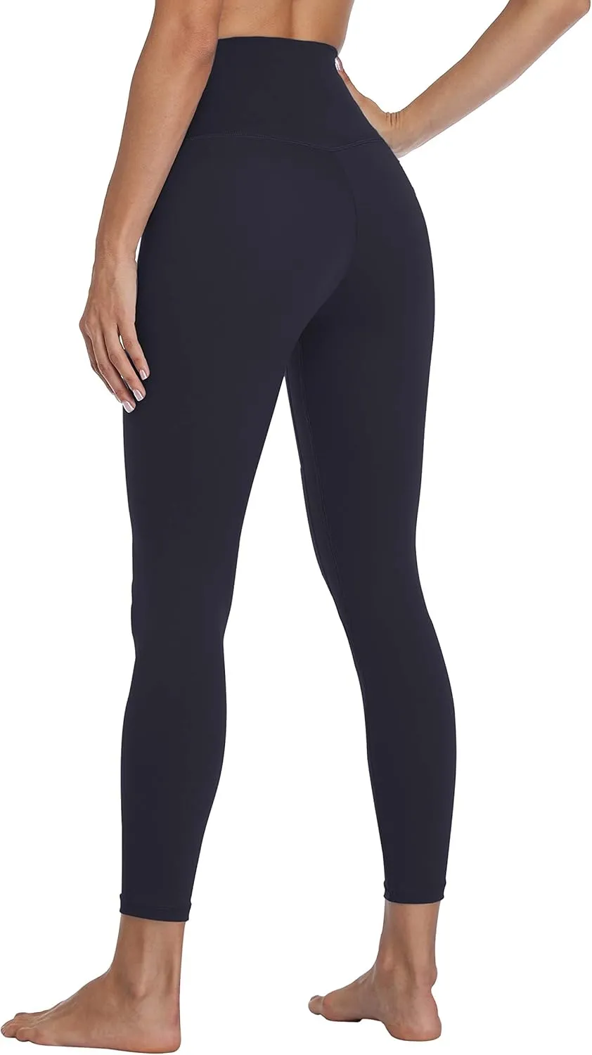 High Waist Yoga Pants 7/8 Length Tummy Control Workout Seamless Waistband Running Yoga Leggings for Women
