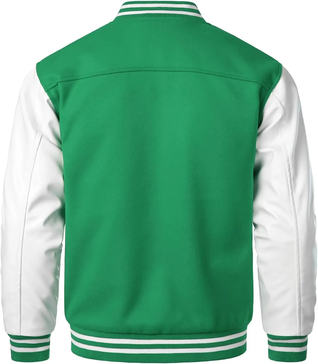 HOOD CREW Mens Varsity Jackets Faux Leather Sleeve Letterman Boys College Baseball Jacket