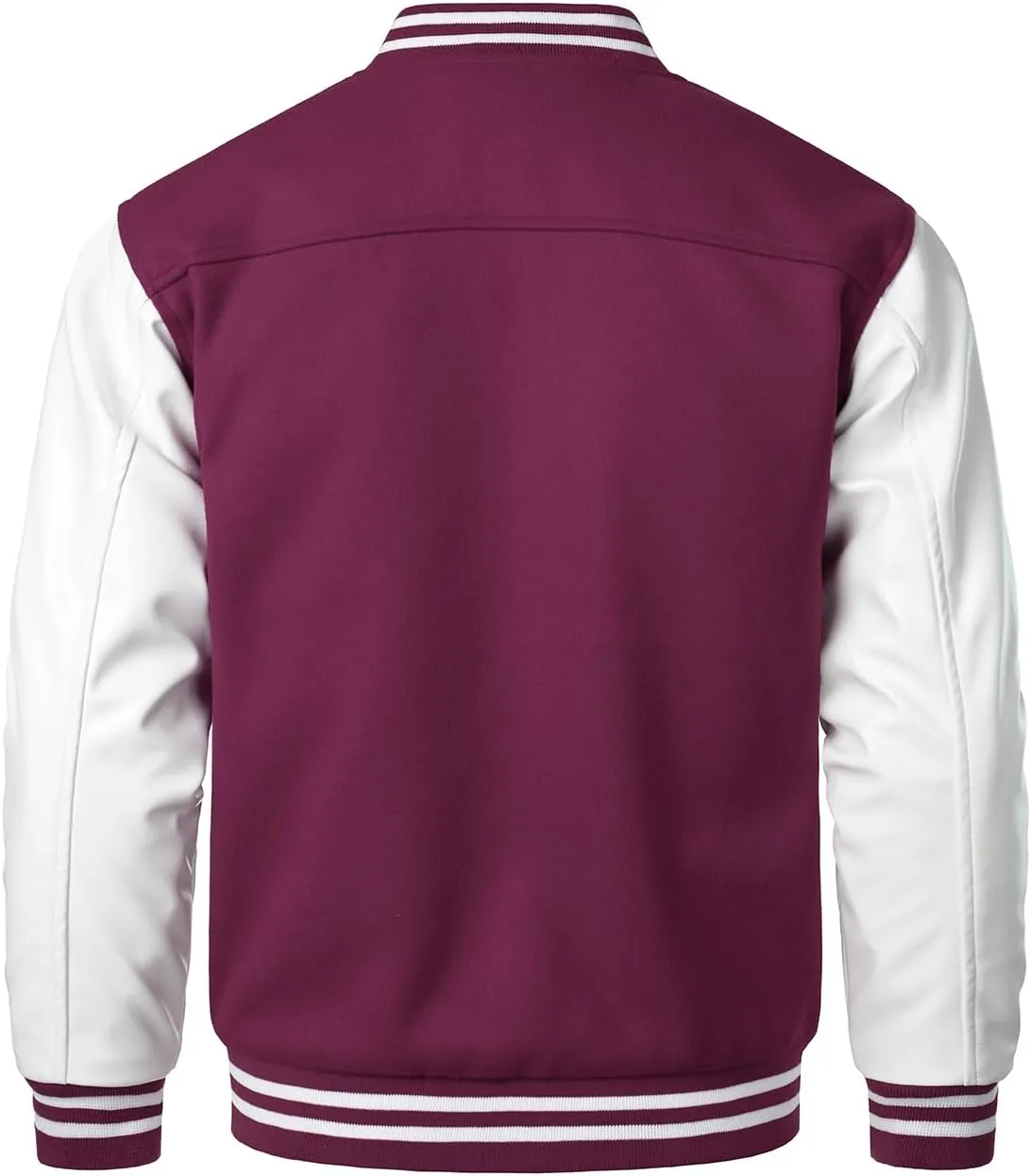 HOOD CREW Mens Varsity Jackets Faux Leather Sleeve Letterman Boys College Baseball Jacket