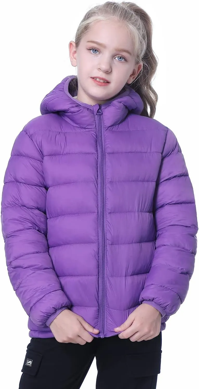 Hooded Puffer Jackets for Boys and Girls  Lightweight and Packable  Autumn and Winter Coat, Warm and Comfy