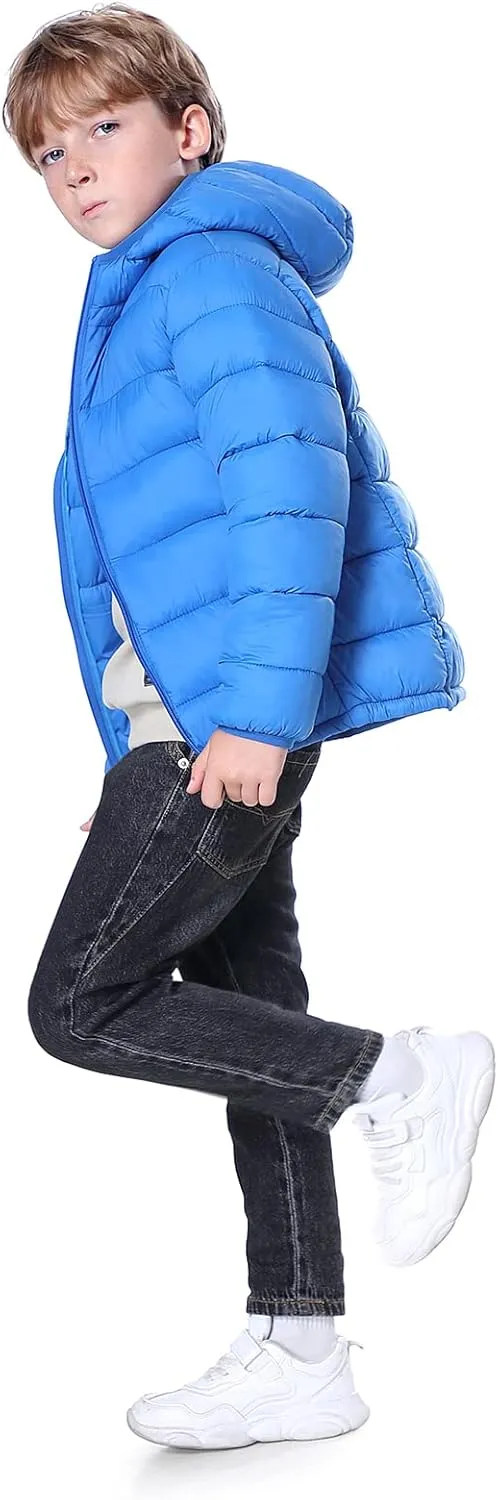 Hooded Puffer Jackets for Boys and Girls  Lightweight and Packable  Autumn and Winter Coat, Warm and Comfy